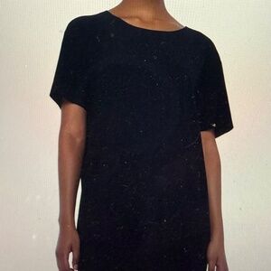 Norma Kamali Black Short Sleeve Boxy Dress To Knee